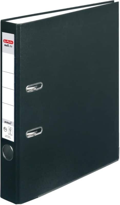 herlitz maX,file protect Smal Ordner A4 50 mm Zwart 2 Ringen 5450804 Kunststof Reliëf Staand
