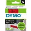 DYMO D1 Etiketteertape Authentiek 45017 S0720570 Zelfklevend Zwart op Rood 12 mm x 7 m