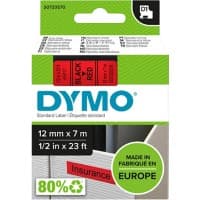 Ruban d’étiquettes Dymo D1 S0720570 / 45017 d’origine Autocollantes Noir sur rouge 12 mm x 7 m