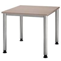 Bureau Hammerbacher Matrix Carré Noyer 4 pieds 800 (L) x 800 (P) x 760 (H) mm Aggloméré, Aluminium, Bois, Plastique