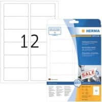 HERMA Etiketten 10010 Klevend A4 Wit 88,9 x 46,6 mm  25 Vellen à 12 Etiketten