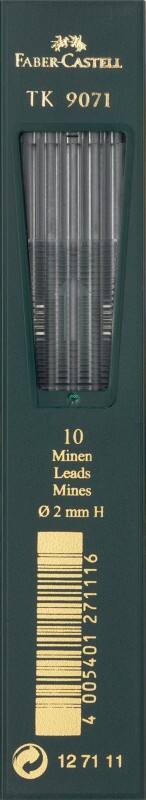 Mines pour porte-mines Faber-Castell 2,0 mm 2H Noir TK 9071 10 Unités