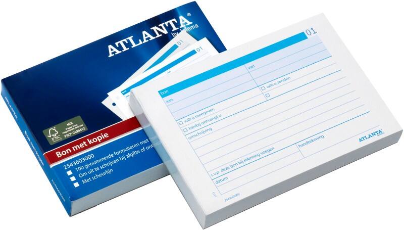 Carnet de commandes autocopiant Djois Atlanta A5436-030 A6 10,5 x 14,8 cm 100 feuilles
