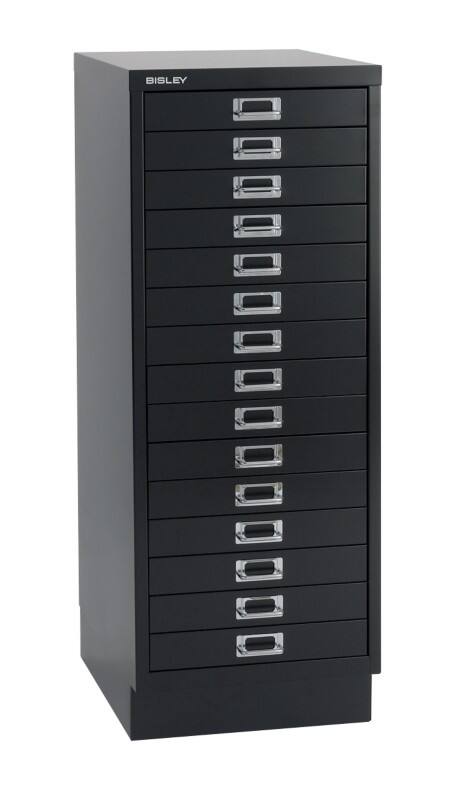 Caisson à tiroirs Bisley Serie 39 15 tiroirs Noir 279 x 408 x 940 mm