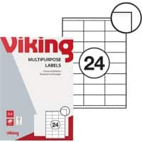 Viking 980460 Multifunctionele etiketten Wit 70 x 36 mm 100 Vellen à 24 Etiketten