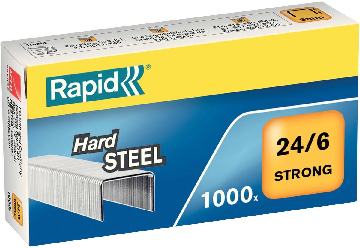 Agrafes Rapid Strong Hard Steel 24/6 24855900 galvanisées 1 000 Unités