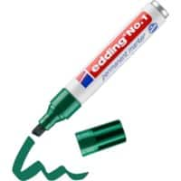 edding No. 1 Permanent marker  Breed Beitelpunt 1 - 5 mm Groen Navulbaar Waterbestending