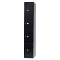 Vestiaire Bisley CLK Acier 4 portes 1 colonne Serrure à clé 305 x 457 x 1802 mm Noir