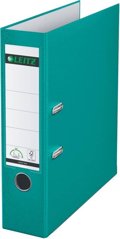 Leitz 180° Breed Ordner A4 82 mm Turkoois 2 Ringen 1010 Kunststof Glad Staand