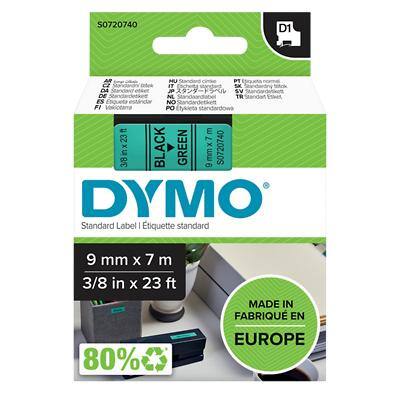 DYMO D1 S0720740 D1 Labeltape 40919 Zelfklevend Zwart op Groen 9 mm x 7 m