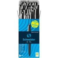 Stylo-bille Schneider K15 Noir Pointe Moyenne 0.5 mm Rechargeable 50 Unités