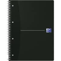 Cahier OXFORD Office Essentials A4+ Quadrillé Reliure en spirale Carte Noir Perforé 140 Pages