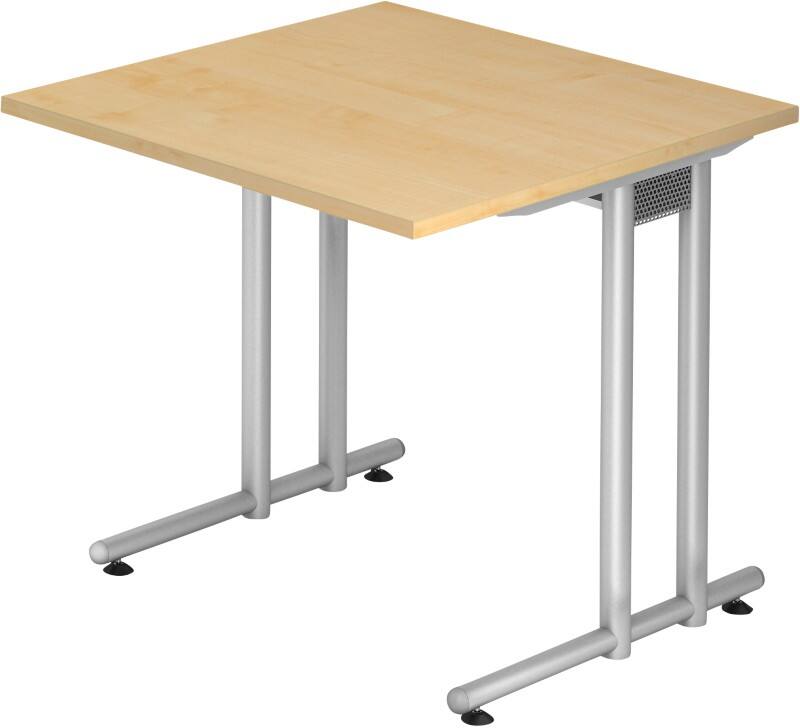 Hammerbacher Matrix VNS Niet hoogteverstelbaar Bureau Vierkant Ahorn C-Voet 800 (B) x 800 (D) x 740 (H) mm Spaanplaat, Staal