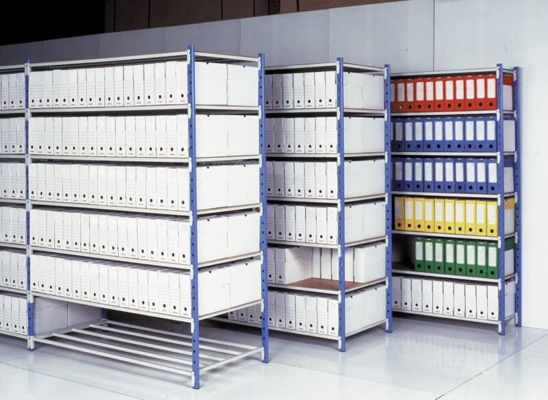 ARNO SPACE Basiselement archiefkast 5 Planken Gelakt staal 1.500 x 700 x 2.000 mm Blauw, lichtgrijs