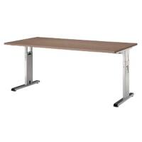 Hammerbacher Matrix VOS Hoogteverstelbaar Bureau Rechthoekig Walnoot C-Voet 1.600 (B) x 800 (D) x 850 (H) mm Spaanplaat, Staal