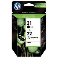 HP 21/22 Origineel Inktcartridge SD367AE Zwart, cyaan, magenta, geel Multipak  2 Stuks