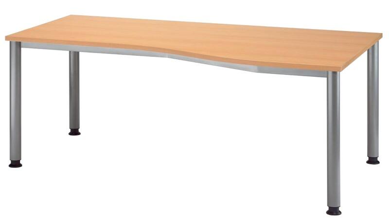 Hammerbacher Matrix Bureau Beuken 4 voeten 1,800 (B) x 1,000 (D) x 760 (H) mm Aluminium, Hout, Kunststof, Spaanplaat