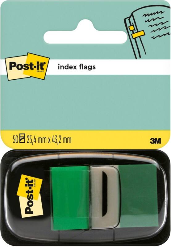 Index adhésifs Post-it Vert 25,4 x 43,2 mm 50 Bandes