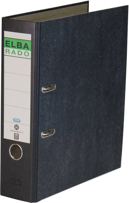 ELBA Rado Breed Classeur A4 80 mm Zwart 2 Ringen Karton Wolkenmarmer