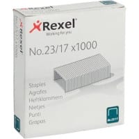 Agrafes Rexel No.23 23/17 2101052 Acier Argenté 1000 Agrafes