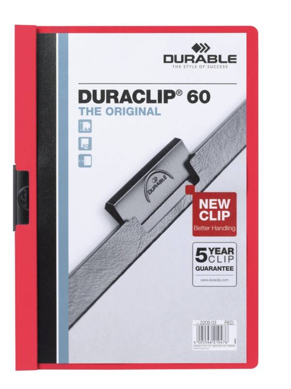 DURABLE DURACLIP Klemmap 60 Vellen A4 Rood