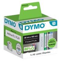 Rouleau d'étiquettes DYMO LW Authentique 99018 S0722470 Autocollantes Noir sur Blanc 38 x 190 mm 110 Étiquettes