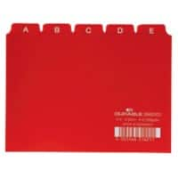 DURABLE 3660-03 Alfabetische tabbladindex Rood A6 Plastic 14,8 x 10,5 cm 25 Stuks