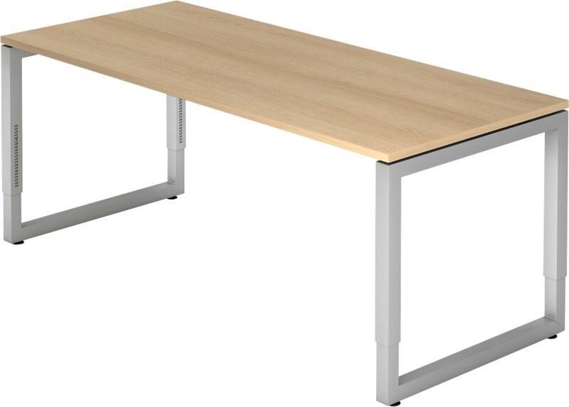 Bureau Hammerbacher R Series VRS Hauteur ajustable Rectangulaire Chêne Joue 1800 (L) x 800 (P) x 850 (H) mm Acier, Aggloméré