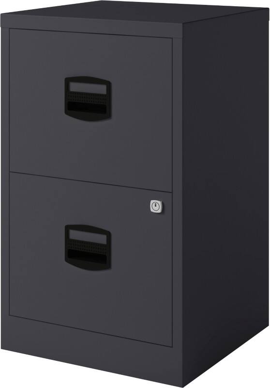 Armoire à dossiers suspendus Bisley Métal 2 Tiroirs Verrouillable 413 x 400 x 672 mm Noir