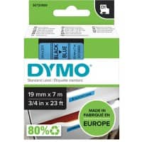 Ruban d'étiquettes D1 Dymo 45806 Noir/Bleu sur Bleu 19 mm x 7 m