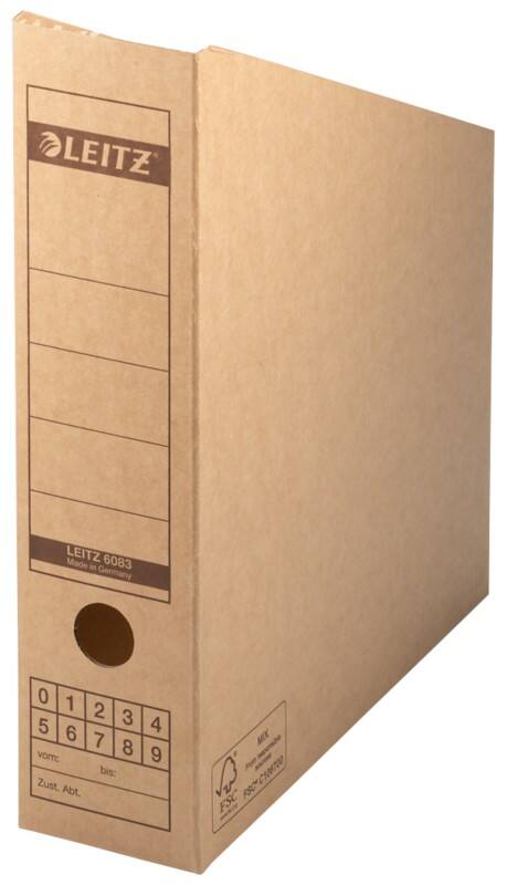 Porte-revues Leitz Premium 6083 700 feuilles A4 brun du nature carton 8 x 27 x 32,5 cm