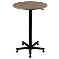 Table niceday VST Hauteur ajustable Forme libre Noyer Piètement en métal 800 (L) x 800 (P) x 1140 (H) mm Aggloméré, Plastique, Aluminium