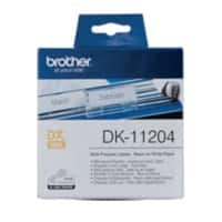 Étiquettes multifonction Brother QL Authentique DK-11204 DK-11204 Autocollantes Noir sur Blanc 17 x 54 mm 400 Étiquettes