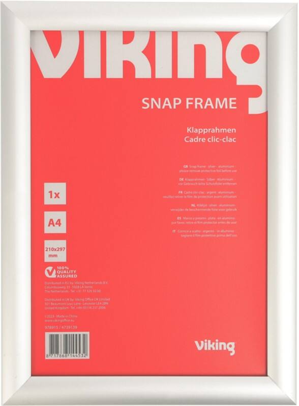 Viking A4 Kliklijst Hangend Zilver Aluminium 4739139 21 (B) x 29,7 (H) cm