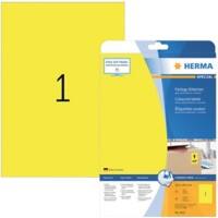 Étiquettes universelles HERMA 4421 Adhésif A4 Jaune 210 x 297 mm 20 Feuilles de 1 Étiquettes