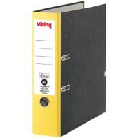 Classeur à levier Viking A4 Portrait 2 anneaux Carton Effet marbre Jaune, noir 80 mm