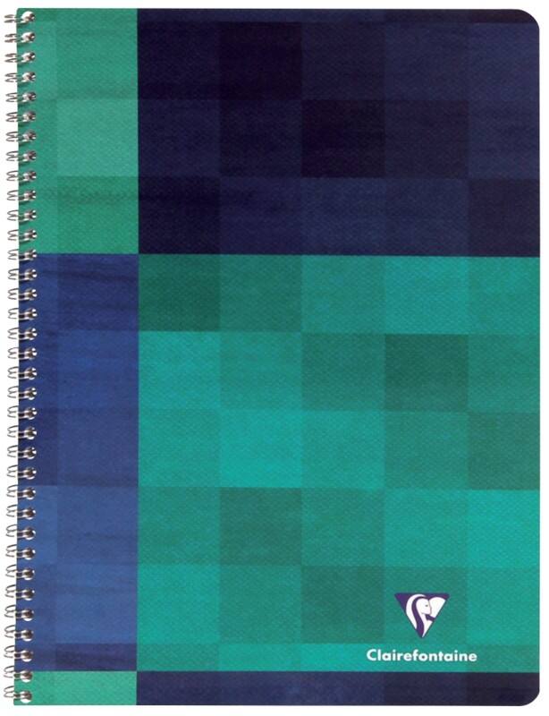 Clairefontaine A5+ Spiraalschrift Kleurenassortiment Gelamineerde kartonnen kaft Geruit 50 Vellen