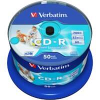 Verbatim CD-R 43438 52x 700 MB 50 Printbaar Stuks