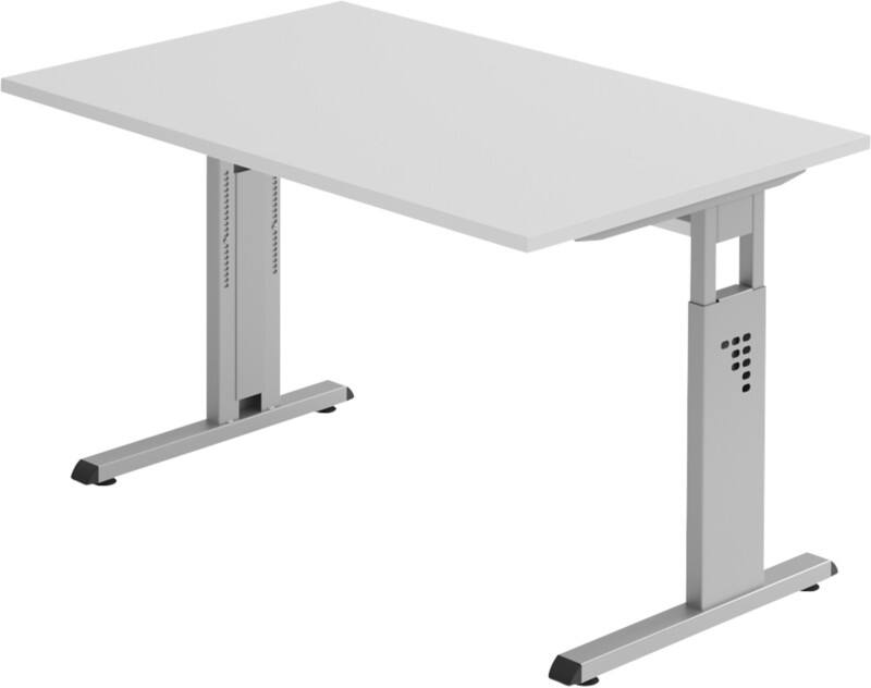 Bureau Hammerbacher Matrix VOS Hauteur ajustable Rectangulaire Gris C-Pied 1200 (L) x 800 (P) x 850 (H) mm Acier, Aggloméré