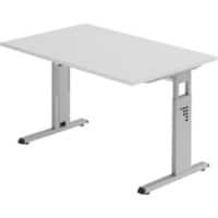 Bureau Hammerbacher Matrix Hauteur Ajustable Rectangulaire Aggloméré, Aluminium, Bois, Plastique Gris clair C-Pied 1200 x 800 x 850 mm