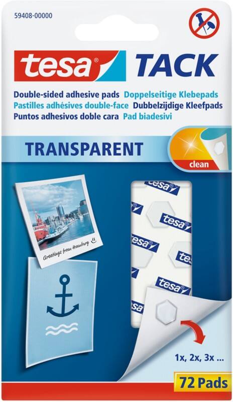tesa TACK Kleefpads Tack 10 mm Transparant 72 Stuks