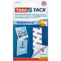 Pastille autocollante tesa Tack Transparent 10 (l) mm PA (Polyamide) 72 Unités