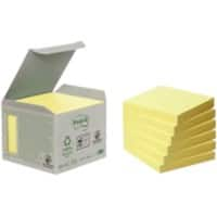 Notes adhésives recyclées Post-it 76 x 76 mm Jaune 6 Unités de 100 Feuilles