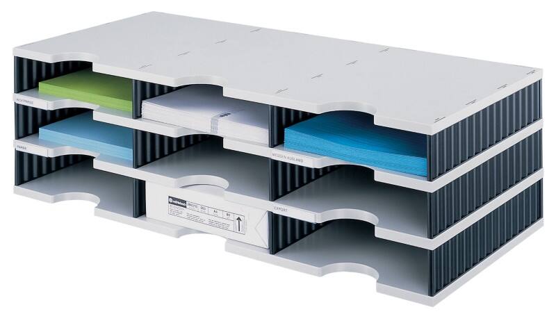 Trieur à courrier Styro Gris, noir C4 72,3 x 22,3 x 33,1 cm