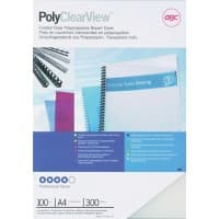 GBC PolyClearView Inbindkaft A4 PP (polypropeen) 300 Micron Transparant mat Wit 100 Stuks