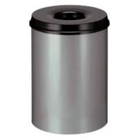 Poubelle anti-feu Vepa Bins 30 L Argenté, noir Acier inoxydable