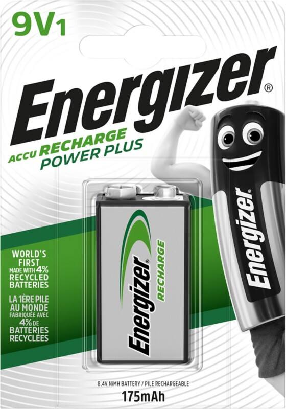 Piles rechargeables Energizer Power Plus 9V 6HR61 175mAh NiMH