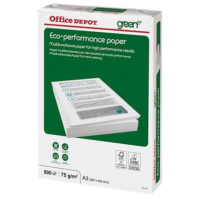Papier Office Depot Eco-Performance A3 75 g/m² Lisse Blanc 500 Feuilles