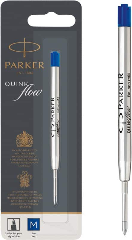 Parker Quinkflow Balpen navulling Medium Blauw