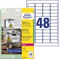 Étiquettes AVERY Zweckform Heavy Duty adhésif A4 Blanc 45.7 x 21.2 mm 20 Feuilles de 48 Étiquettes